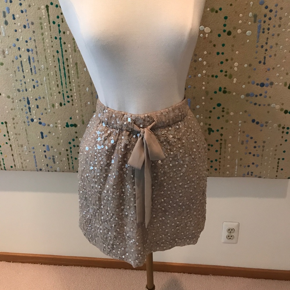 Beige sequin skirt